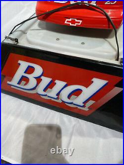 RARE NASCAR #25 BUDWEISER POOL TABLE LIGHT NEON SIGN BAR ROOM LIGHT! Vintage