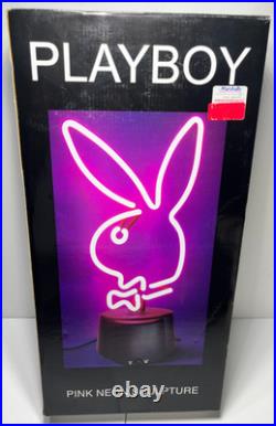 RARE PLAYBOY 16 Bunny Pink Neon Glass Light Sculpture 2003 Vintage NiB LAST ONE