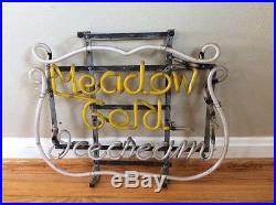 Rare Vintage Meadow Gold Ice Cream Neon Sign-rare Advertising