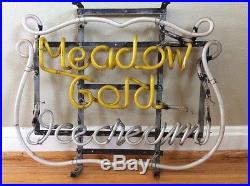Rare Vintage Meadow Gold Ice Cream Neon Sign-rare Advertising