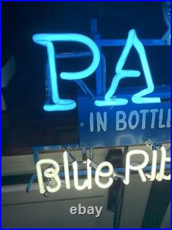 RARE Vintage 1940s Pabst Blue Ribbon Beer Neon Light Advertising Sign Restored