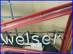 RARE Vintage BUDWEISER Beer Bow Tie Neon Bar Advertising Sign