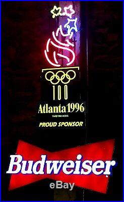 RARE Vintage Budweiser Atlanta 1996 Olympic Games Neon Sign Excellent Condition