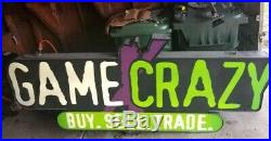 RARE Vintage Video Game Retail Store Defunct Neon Sign Game Crazy HUGE