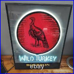 RARE Vintage Wild Turkey Bourbon Whiskey Advertising Neon Sign Bar 26 By 21