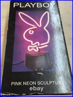 Rare 2003 PLAYBOY Bunny Pink Neon Sculpture Lamp power supply Vintage Brand New