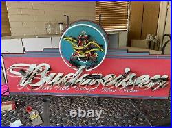 Rare 5 Color Budweiser Beer Neon Sign Eagle Anheuser Busch Vintage 4 Ft