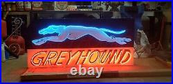 Rare Amazing 1968 Vintage Neon Greyhound Bus Sign Old Gas Oil Display Clock