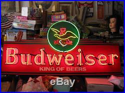 Rare! Anheuser Busch Vintage Budweiser King of Beers Neon Light Sign (READ)