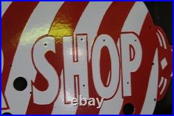 Rare Barber Shop Porcelain Metal Neon Sign Skin Pole Hair Gas Oil Marvy Men Room