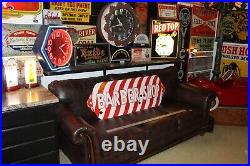 Rare Barber Shop Porcelain Metal Neon Sign Skin Pole Hair Gas Oil Marvy Men Room