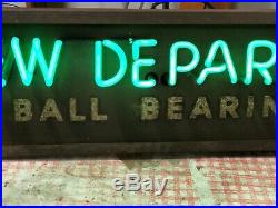Rare Early NEW DEPARTURE BALL BEARINGS Sign Vintage NEON Old Antique Gas Oil WOW