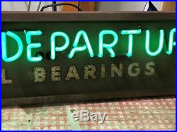 Rare Early NEW DEPARTURE BALL BEARINGS Sign Vintage NEON Old Antique Gas Oil WOW