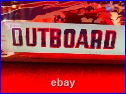 Rare Evinrude Outboard Reverse Painted Glass Neon Advertising Vintage Sign Rare Evinrude Outboard Reverse Painted Glass Neon Advertising Vintage Sign