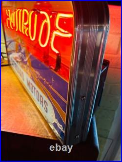 Rare Evinrude Outboard Reverse Painted Glass Neon Advertising Vintage Sign Rare Evinrude Outboard Reverse Painted Glass Neon Advertising Vintage Sign
