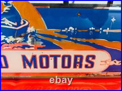 Rare Evinrude Outboard Reverse Painted Glass Neon Advertising Vintage Sign Rare Evinrude Outboard Reverse Painted Glass Neon Advertising Vintage Sign