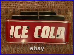 Rare Ice Cold Red Metal Marquee Sign Neon Drink Bar Coke Vintage Deco outkast
