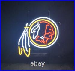 Rare NFL Washington Redskins Neon Sign Bar Vintage Glass Artwork Lamp Decor