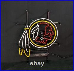 Rare NFL Washington Redskins Neon Sign Bar Vintage Glass Artwork Lamp Decor