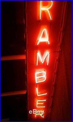 Rare Vintage 1950's RAMBLER car dealership double sided neon sign