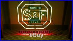 Rare Vintage 1980'S Stearns & Foster Neon Sign Commercial Heavy Duty 8 Times Pts