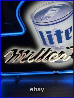 Rare Vintage 80s/90s Miller Lite Miller Time Neon Beer Sign Original Working