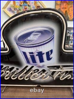 Rare Vintage 80s/90s Miller Lite Miller Time Neon Beer Sign Original Working