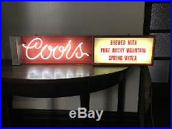 Rare Vintage COORS Neon Double Sided Advertising Sign Heavy, Metal, 38 Long