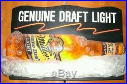 Rare Vintage Collectable Miller Genuine Draft Light Neon Bar Sign