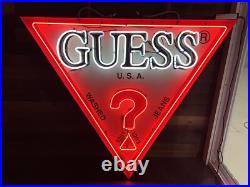 Rare Vintage GUESS Jeans Neon Sign 5'x5'x5' Massive & Working Rare Vintage GUESS Jeans Neon Sign 5'x5'x5' Massive & Working