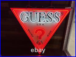 Rare Vintage GUESS Jeans Neon Sign 5'x5'x5' Massive & Working Rare Vintage GUESS Jeans Neon Sign 5'x5'x5' Massive & Working