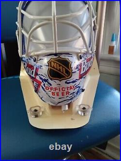 Rare Vintage NHL Bud ICE Hockey Mask Beer Sign Neon