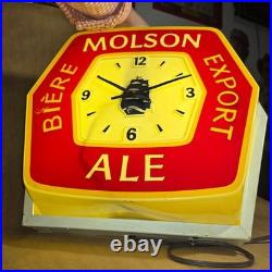 Rare Vintage Neon Lighted Molson Beer Sign Clock (Working)