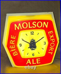 Rare Vintage Neon Lighted Molson Beer Sign Clock (Working)