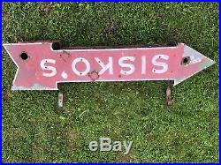 Rare Vintage Old 5 Foot Lighted Arrow Hanging Sign No Neon Double Sided Ballast