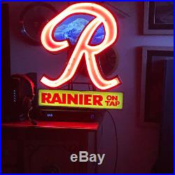 Rare Vintage Rainier beer R Neon bar Sign LOGO BEER Seattle ICON