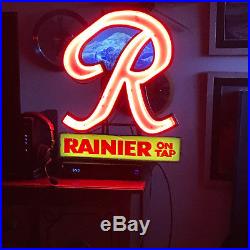 Rare Vintage Rainier beer R Neon bar Sign LOGO BEER Seattle ICON
