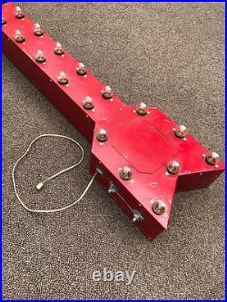 Rare, Vintage SIX FOOT LIGHTED RED ARROW SIGN Mint Condition / United Neon Co