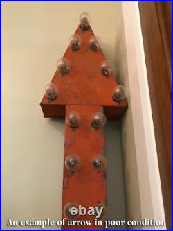 Rare, Vintage SIX FOOT LIGHTED RED ARROW SIGN Mint Condition / United Neon Co