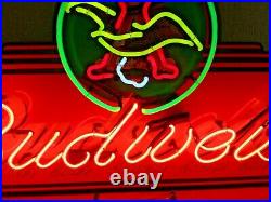Rare Vintage Script Budweiser with Lighted Eagle Neon Sign 48