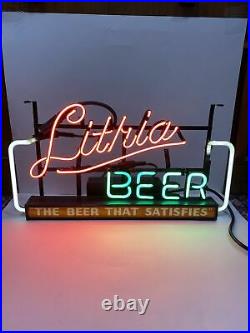Rare Vintage West Bend Lithia Beer Neon Window Sign The Beer That Satisfies