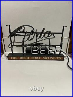 Rare Vintage West Bend Lithia Beer Neon Window Sign The Beer That Satisfies