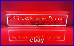 Rare Vtg Kitchen Aid Neon Light Up Store Display Advertising Sign 36 X 10