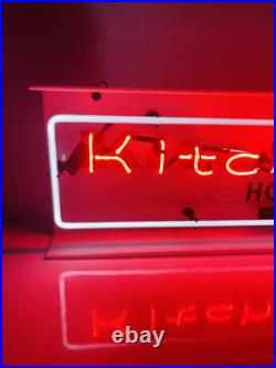 Rare Vtg Kitchen Aid Neon Light Up Store Display Advertising Sign 36 X 10