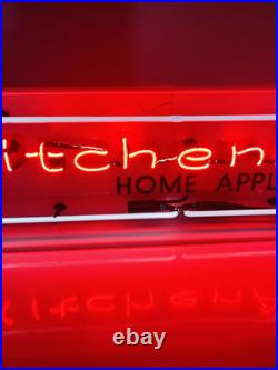 Rare Vtg Kitchen Aid Neon Light Up Store Display Advertising Sign 36 X 10