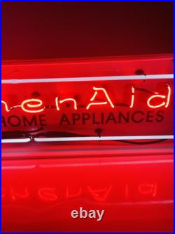 Rare Vtg Kitchen Aid Neon Light Up Store Display Advertising Sign 36 X 10