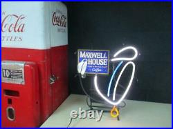 Rare! Vtg Neon Maxwell House Coffee Advertising Working Sign With Tin Slogan