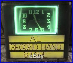 Rare Vtg. Say It On Neon Correct Time Neon Dealer Marquee Clock Buffalo N. Y