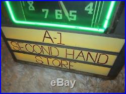 Rare Vtg. Say It On Neon Correct Time Neon Dealer Marquee Clock Buffalo N. Y