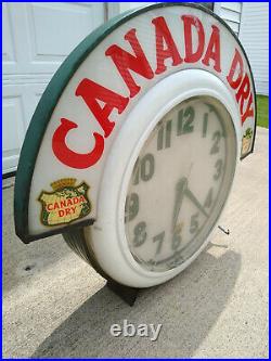 Rare Working Vintage Original Canada Dry Clock, Electric Neon Sign Co, Cleveland